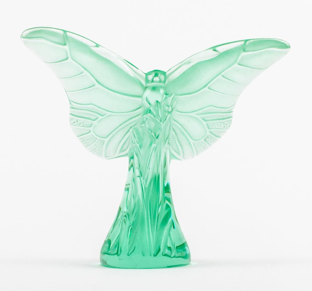 LALIQUE "BUTTERFLY ROSEE" GREEN
