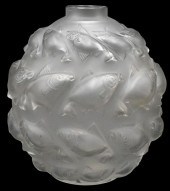 LALIQUE "CAMARET" FROSTED VASE
