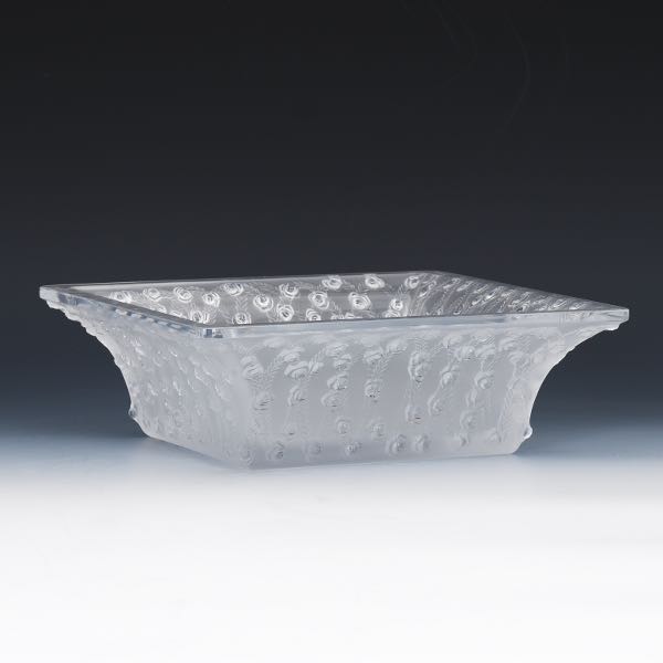 LALIQUE CARREE ROSES BOWL 3 ¼" x