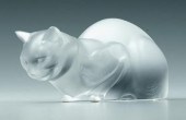 Lalique cat, "Chat Couche", fr