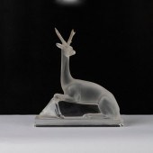 LALIQUE 'CERF' FROSTED GLASS D