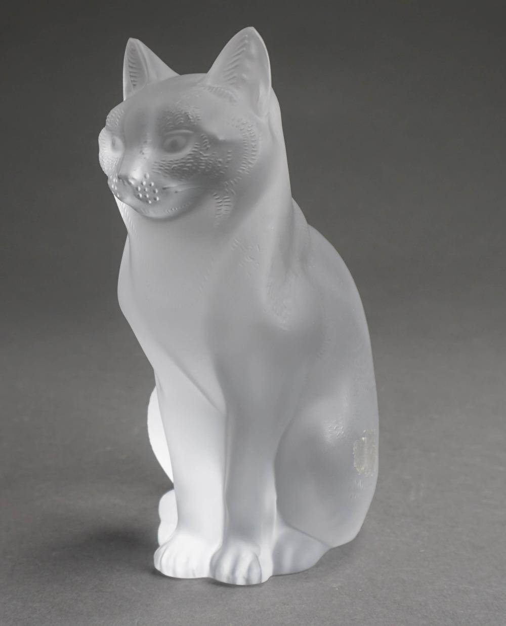 LALIQUE "CHAT ASSIS" FROSTED