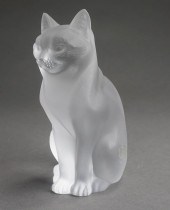 LALIQUE "CHAT ASSIS" FROSTED C