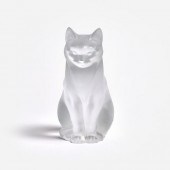 LALIQUE "CHAT ASSIS" FROSTED G