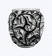 LALIQUE CLEAR AND ENAMELED GLA