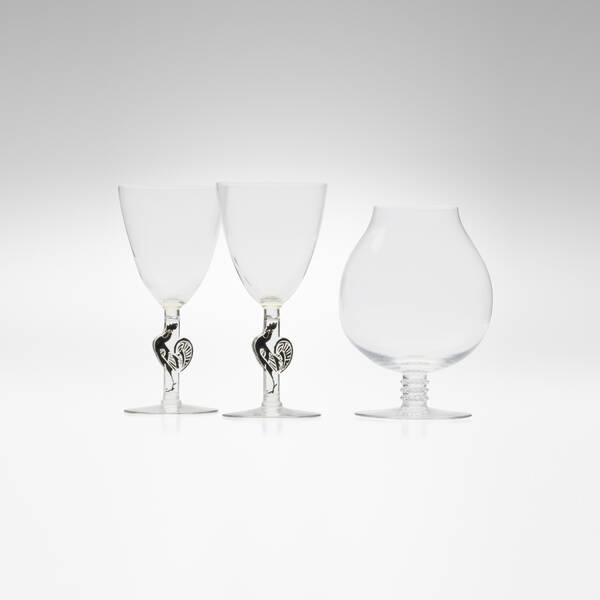 Lalique. Collection of stemware. c.