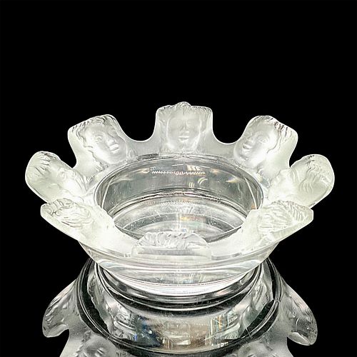 LALIQUE CRYSTAL ASHTRAY, SAINT