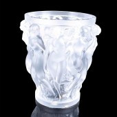 LALIQUE CRYSTAL BACCHANTES VAS