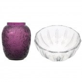 LALIQUE CRYSTAL BICHES VASE &