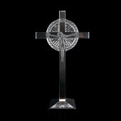 LALIQUE CRYSTAL CRUCIFIX, CROW