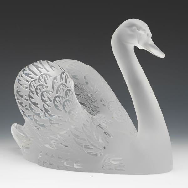 LALIQUE CRYSTAL "CYGNE" SCULPTURE 9