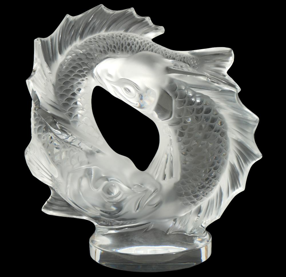 LALIQUE CRYSTAL 'DEUX POISSON'