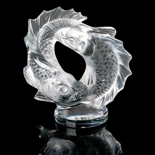 LALIQUE CRYSTAL DOUBLE FISH