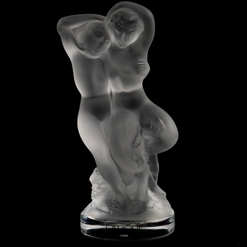 LALIQUE CRYSTAL 'DOUBLE NUDE FAUNE'