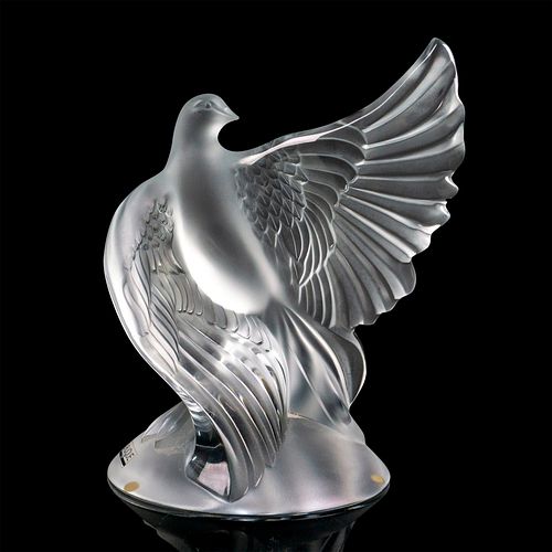 LALIQUE CRYSTAL DOVE SCULPTURE,