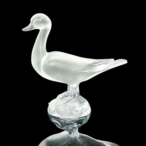 LALIQUE CRYSTAL DUCK SCULPTUREA