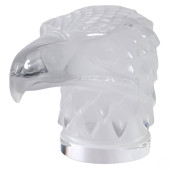 LALIQUE CRYSTAL EAGLE BUST HOO
