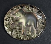 LALIQUE CRYSTAL ELEPHANT BROOC