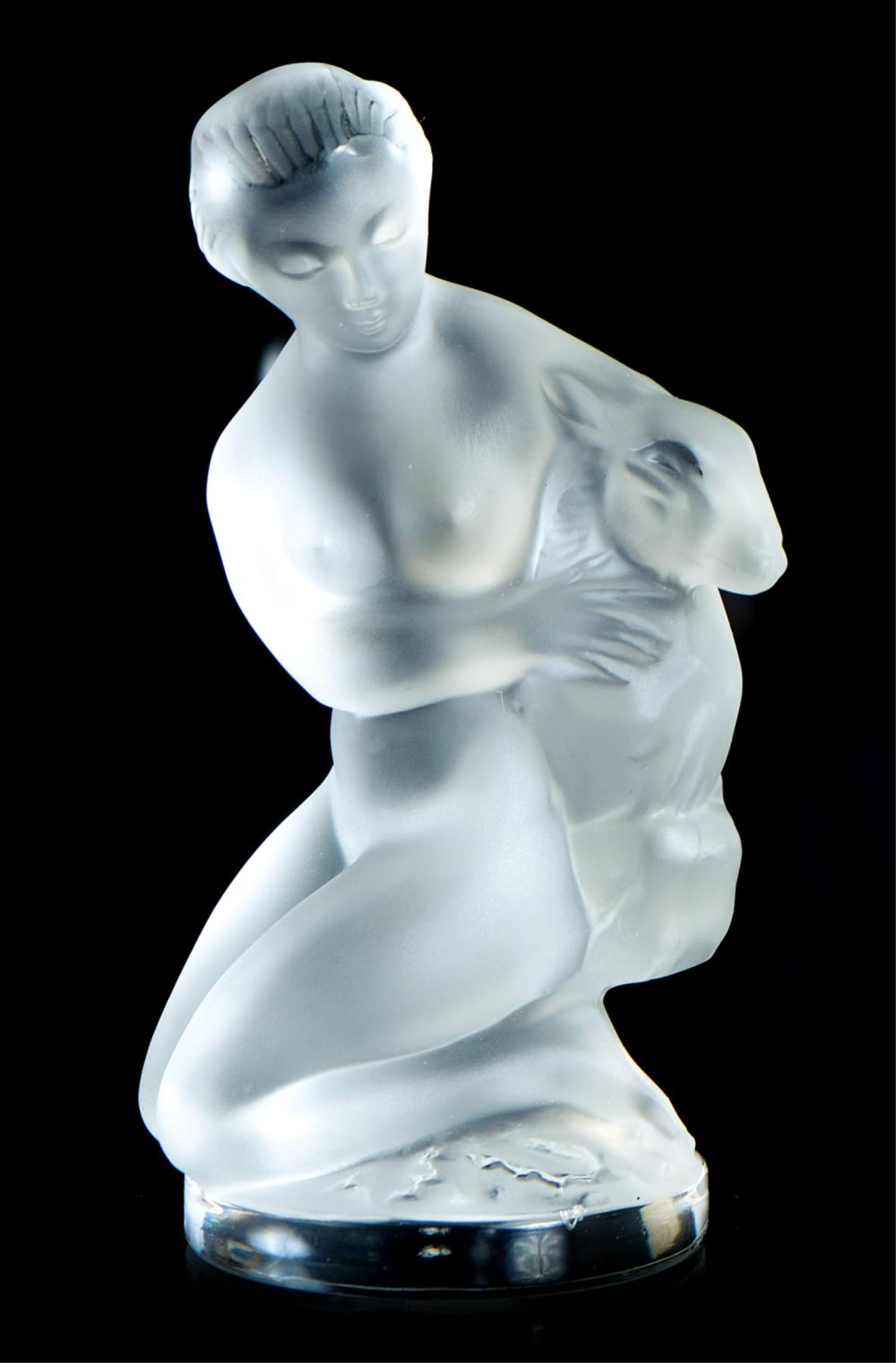 LALIQUE CRYSTAL FIGURAL SCULPTURE