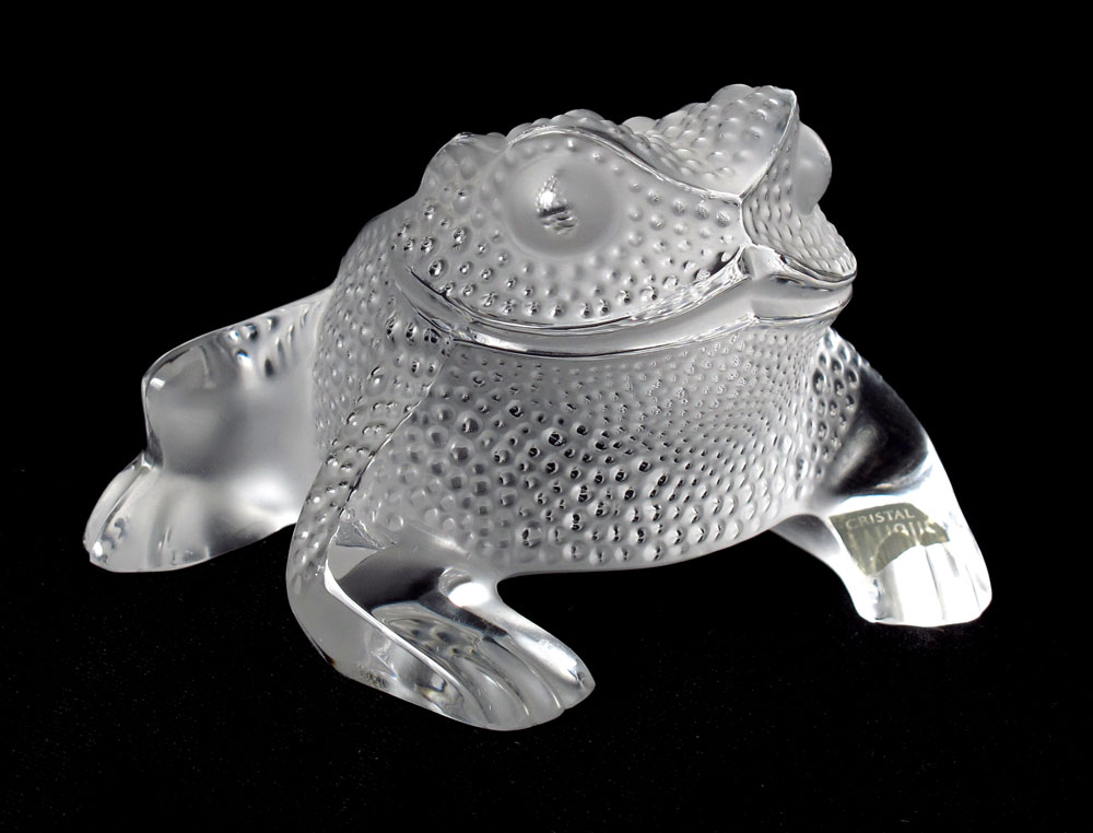LALIQUE CRYSTAL FIGURE OF A TOAD ''