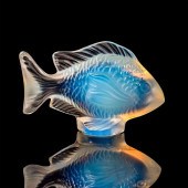 LALIQUE CRYSTAL FIGURINE, DAMS