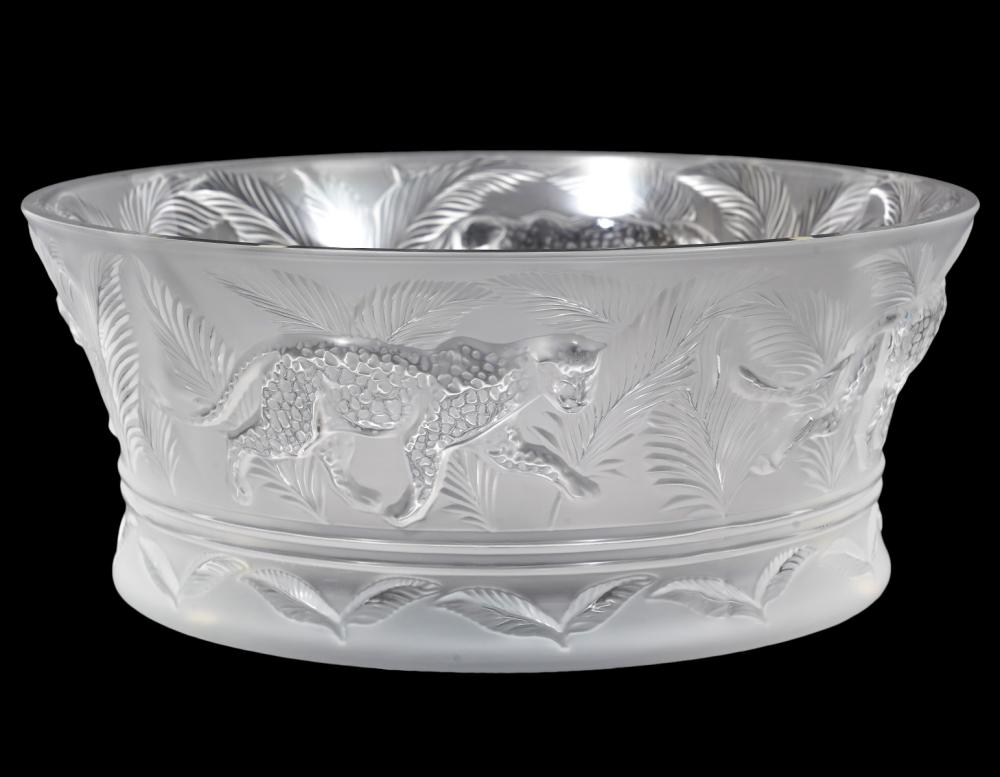 LALIQUE CRYSTAL LEOPARD JUNGLE