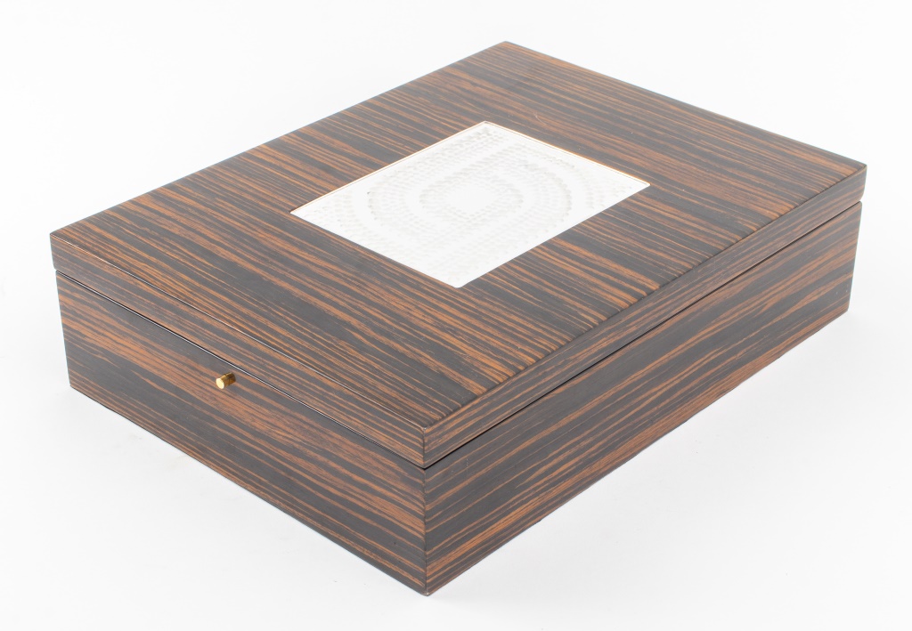 LALIQUE CRYSTAL MACASSAR EBONY WOOD