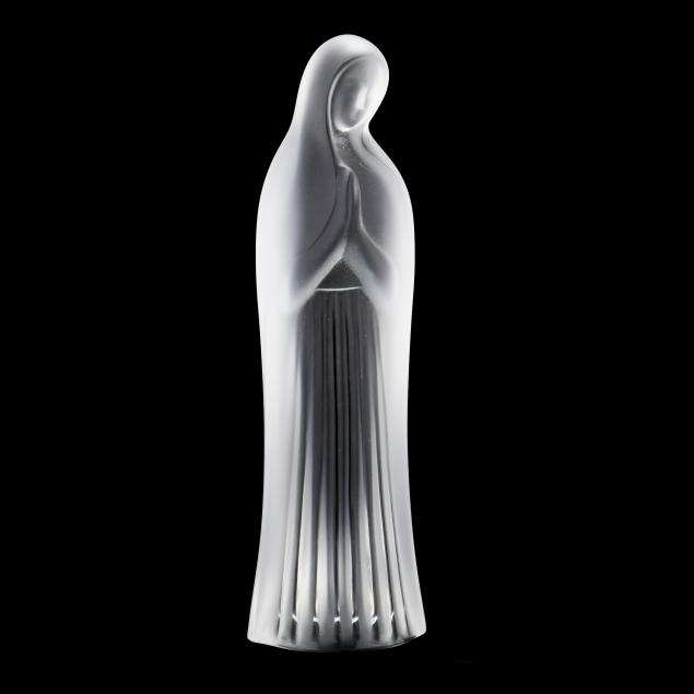 LALIQUE, CRYSTAL MADONNA FIGURE
