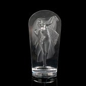 LALIQUE CRYSTAL MEDALLION, GOD