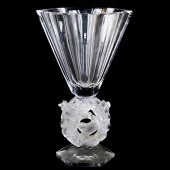 LALIQUE CRYSTAL "MESANGES" VAS