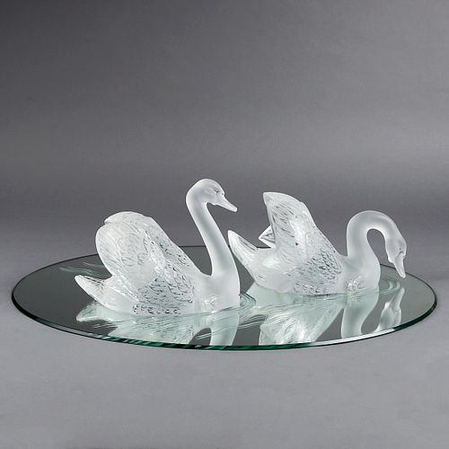 LALIQUE CRYSTAL MIROIR CYGNES