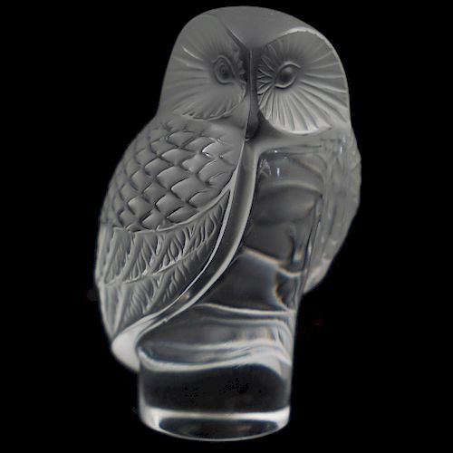 LALIQUE CRYSTAL OWL