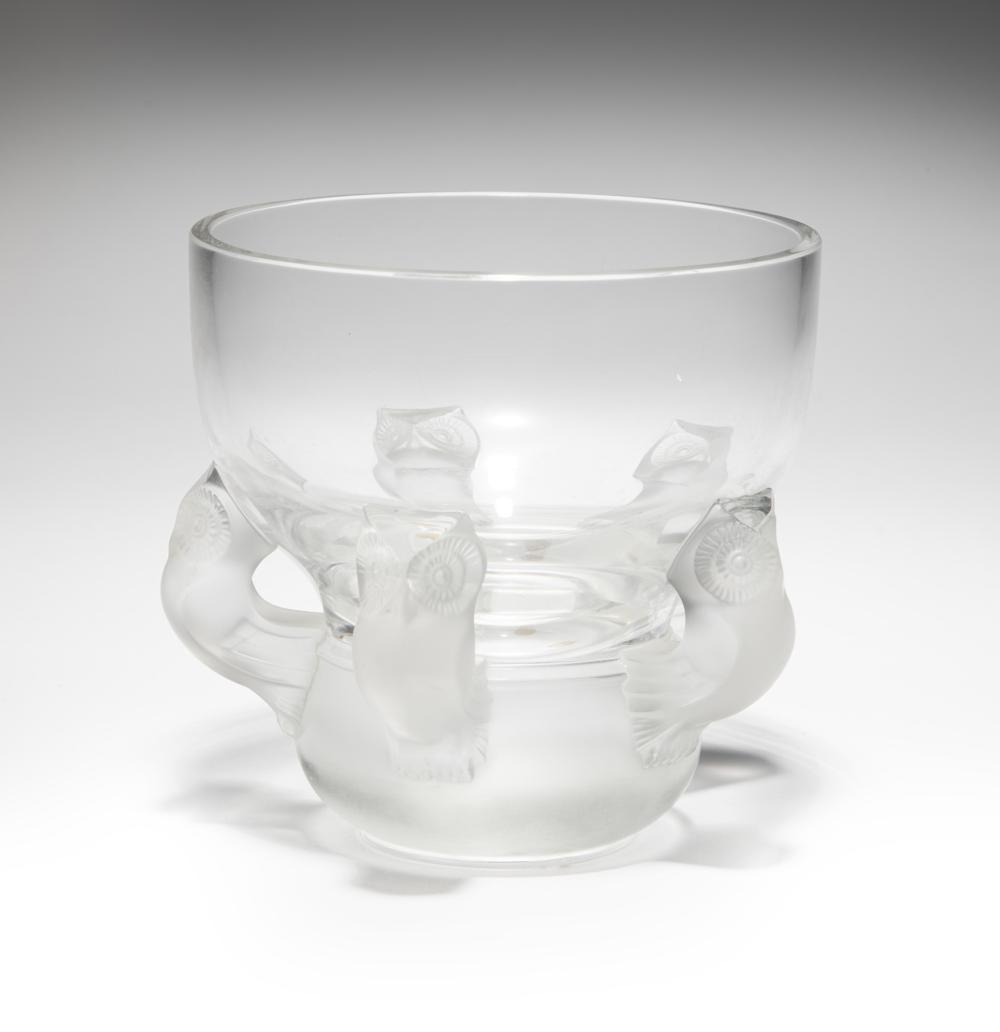 LALIQUE CRYSTAL OWL VASELalique