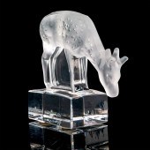 LALIQUE CRYSTAL PAPERWEIGHT, D