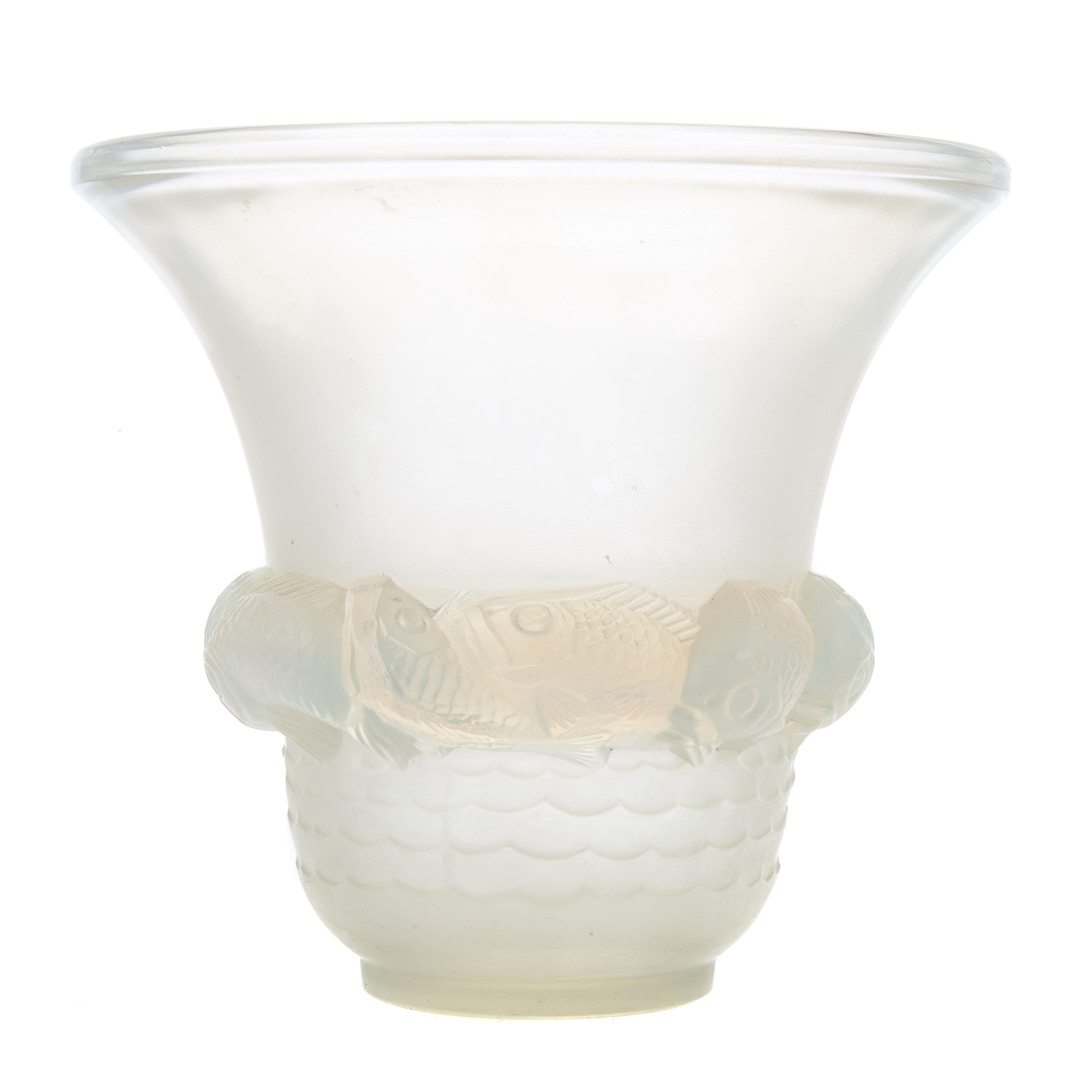 LALIQUE CRYSTAL PIRIAC VASE Circa