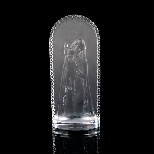 LALIQUE CRYSTAL PLAQUE, MADONNA