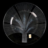 LALIQUE CRYSTAL SALAD PLATE, V