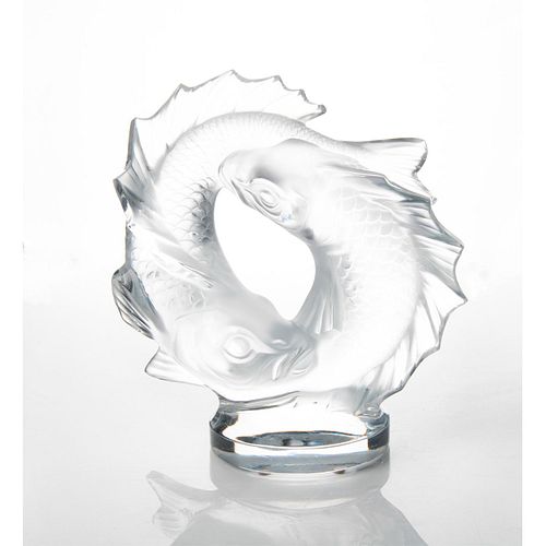 LALIQUE CRYSTAL SCULPTURE, DEUX