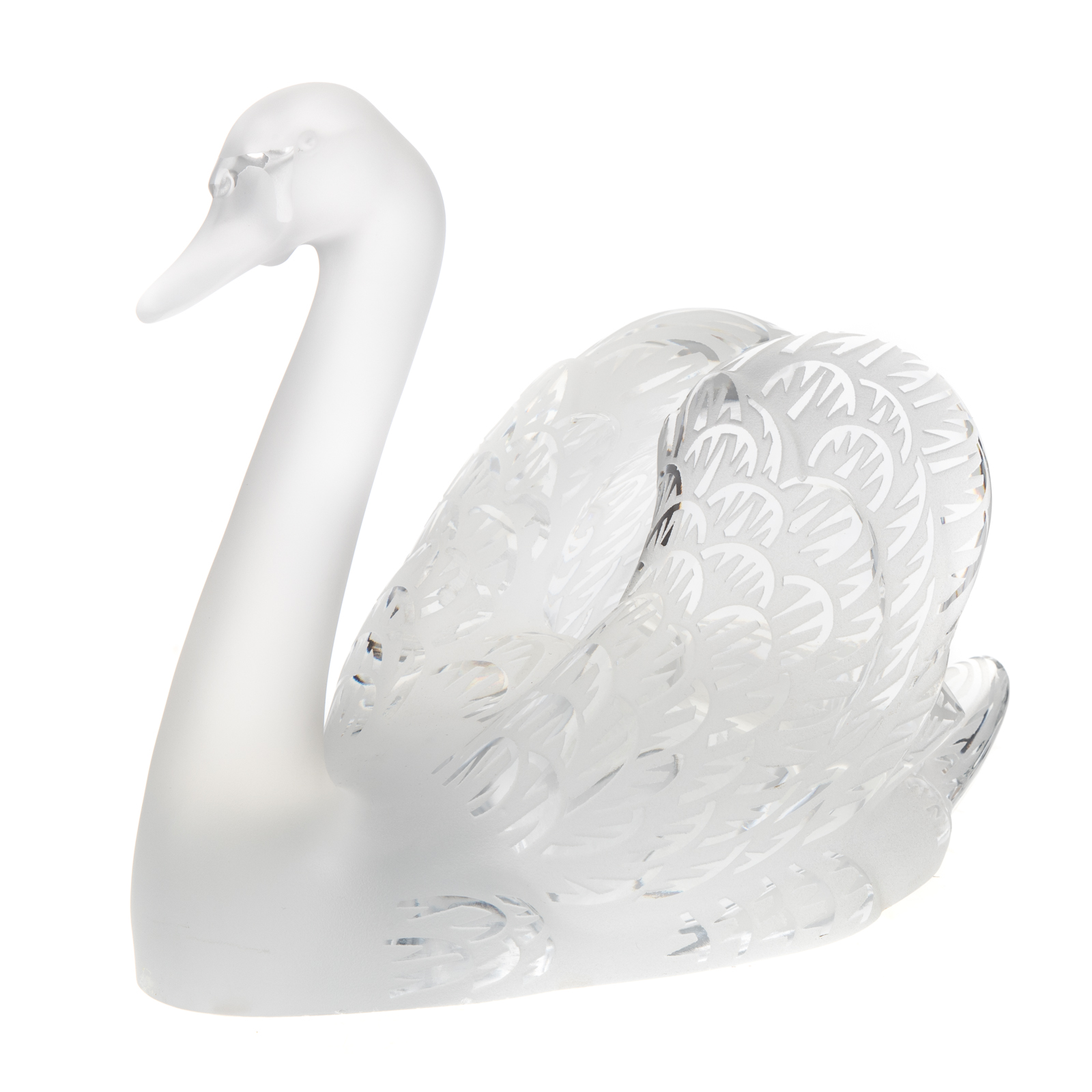 LALIQUE CRYSTAL SWAN - CYGNE TETE