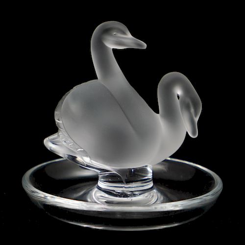 LALIQUE CRYSTAL SWAN PIN