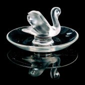 LALIQUE CRYSTAL SWAN RING HOLD