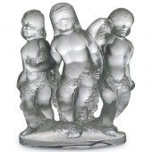 LALIQUE CRYSTAL "THREE CHERUBS