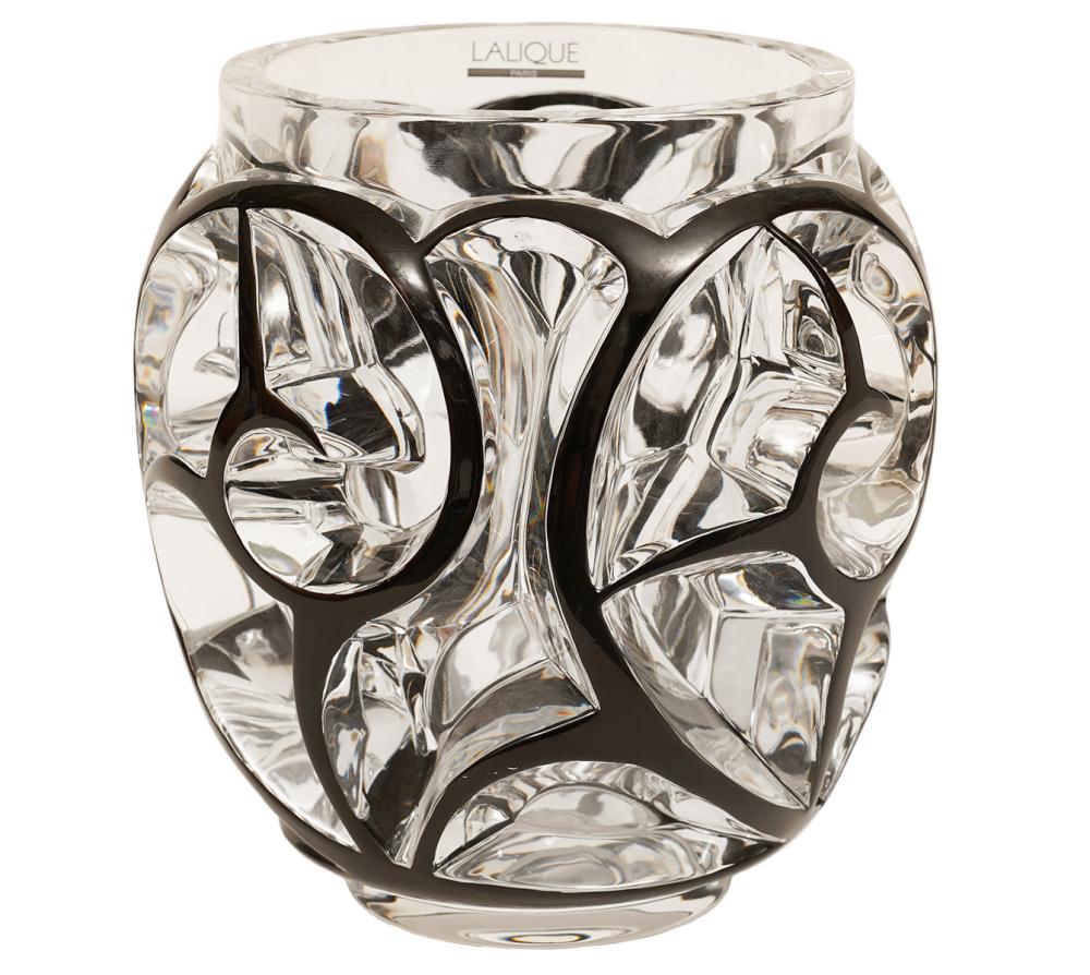 LALIQUE CRYSTAL 'TOURBILLONS' BLACK