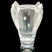 LALIQUE CRYSTAL VASE, MARRAKEC