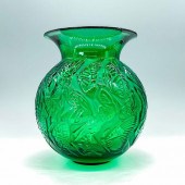 LALIQUE CRYSTAL VASE, NYMPHALE