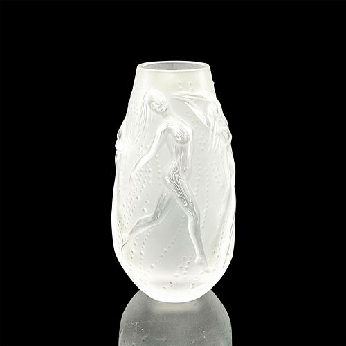 LALIQUE CRYSTAL VASE, NYMPHESA