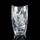 LALIQUE CRYSTAL VASE, TRAPEZE