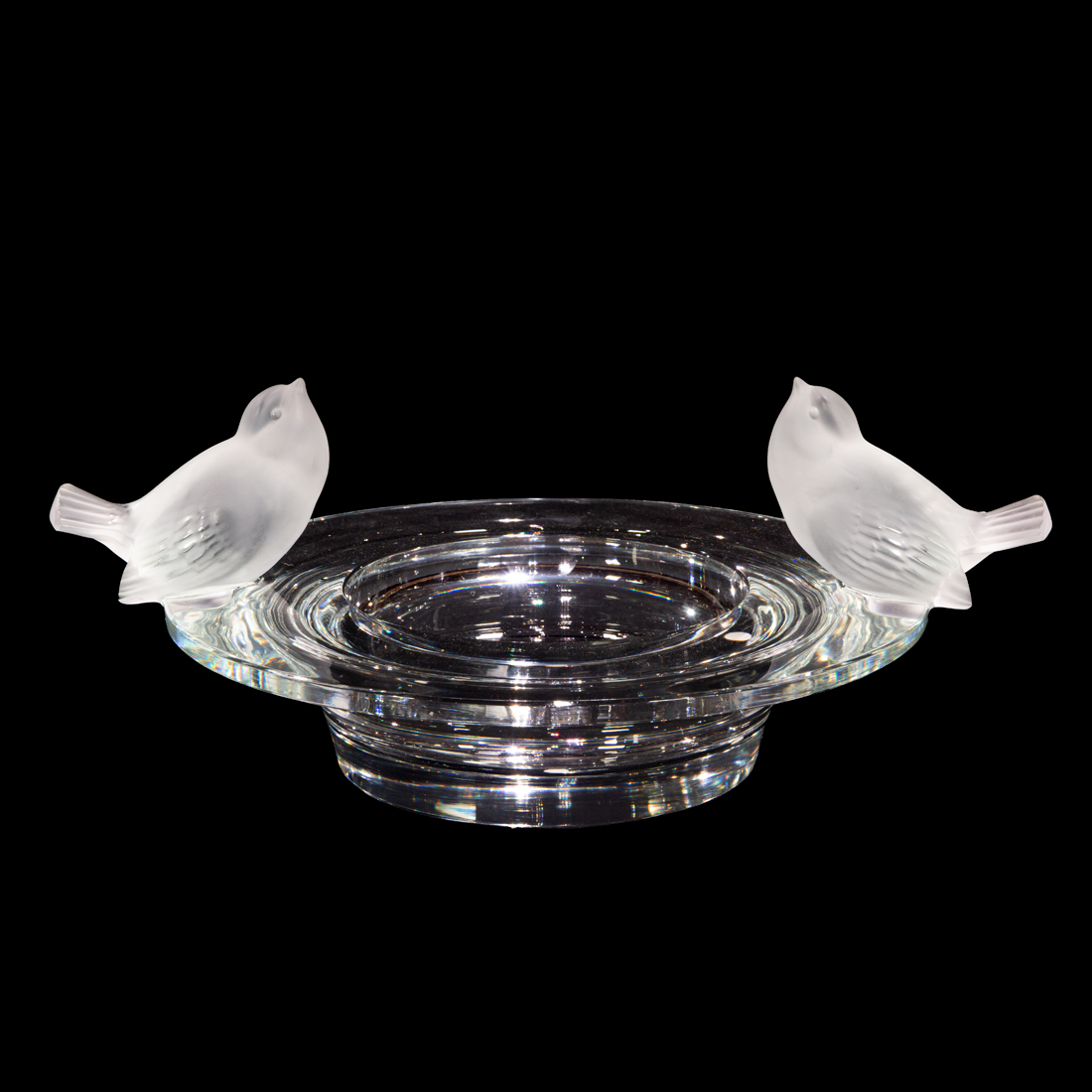 LALIQUE, DEUX MOINEAUX MOQUEURS