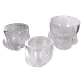 LALIQUE DEUX TULIPES & HIBOUX