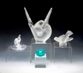 LALIQUE DOVE VASE, SPARROW, RI